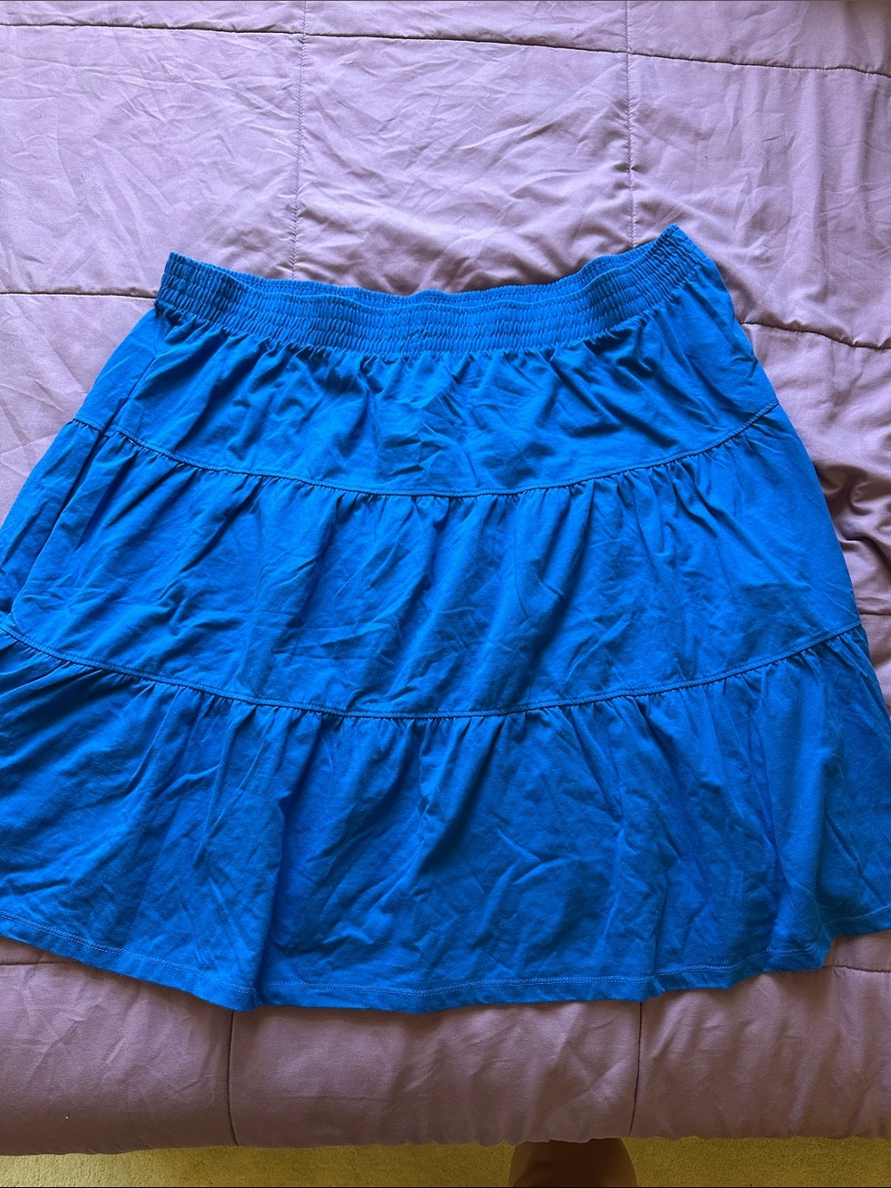 Blue Tiered Cotton Skirt